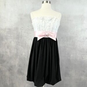 Jessica McClintock for Gunne Sax Y2K Dress Size‎ 5 Coquette Prom Party Mini Bow
